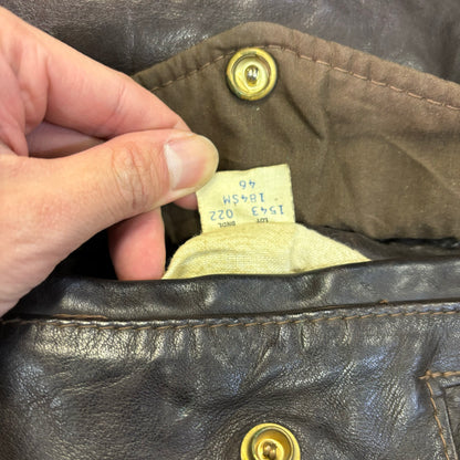 Schott A-2 Leather Flight Jacket Brown 80s Size46