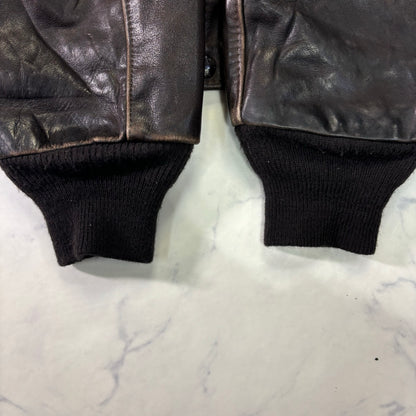 Schott A-2 Leather Flight Jacket Brown 80s Size46
