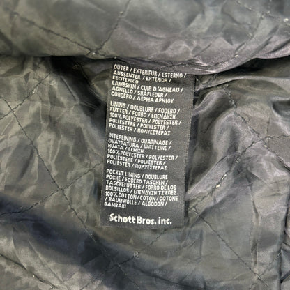 Schott Leather Bomber Jacket Black 90s S