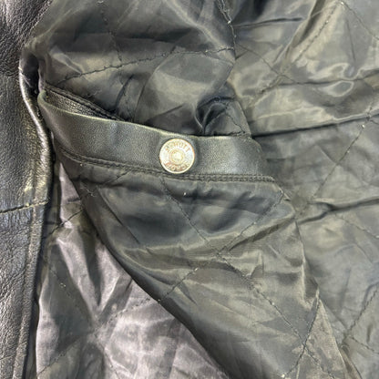 Schott Leather Bomber Jacket Black 90s S