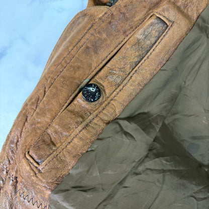 Schott A-2 Leather Flight Jacket Yellowish Brown 80s Size40