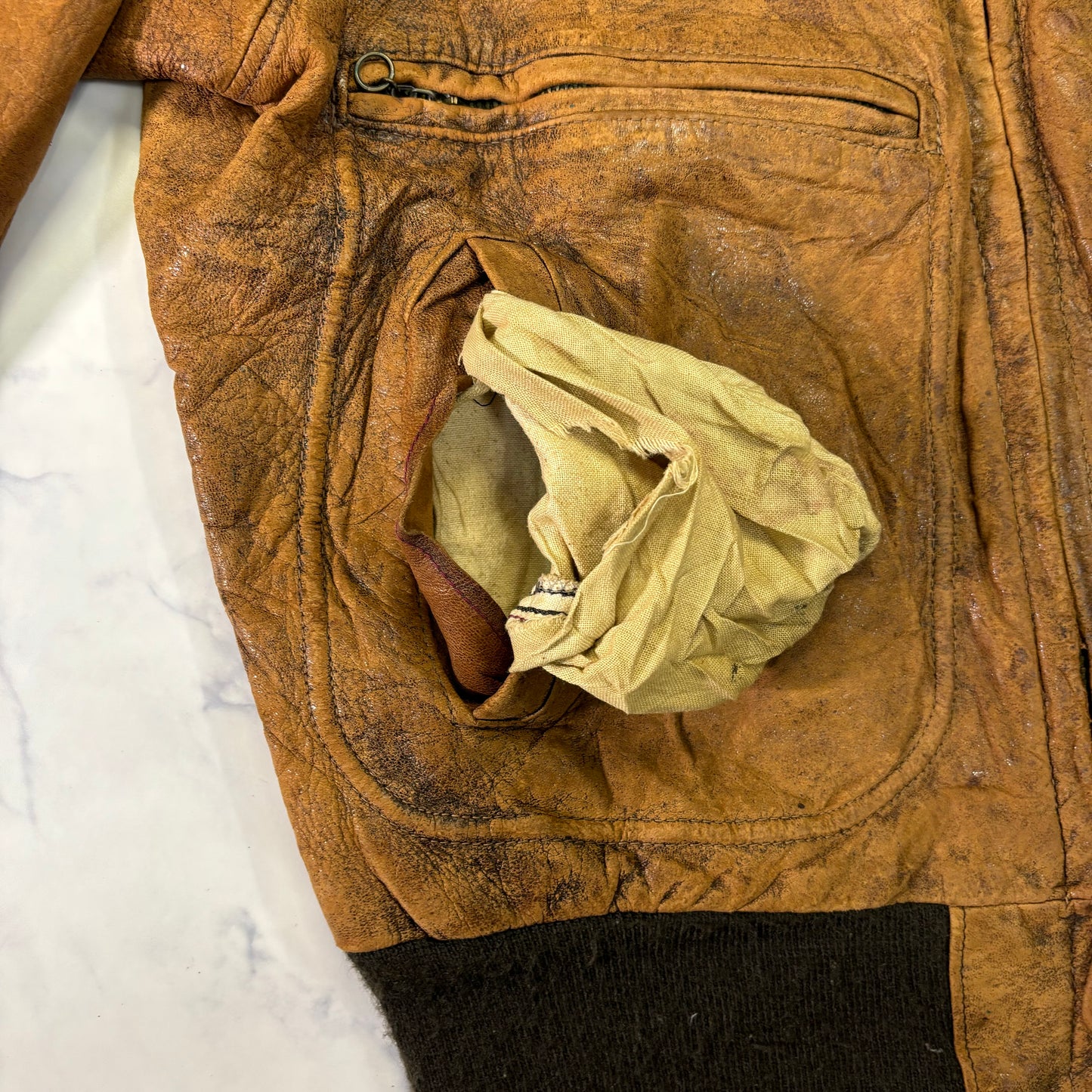 Schott A-2 Leather Flight Jacket Yellowish Brown 80s Size40