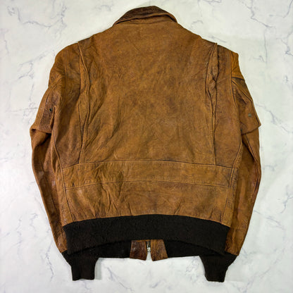 Schott A-2 Leather Flight Jacket Yellowish Brown 80s Size40