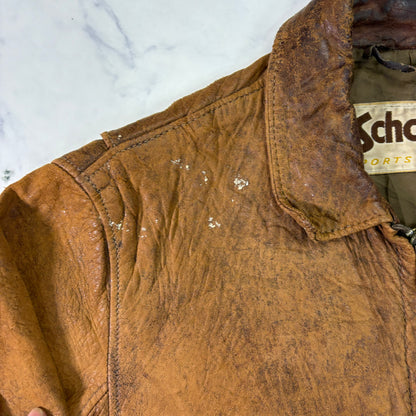 Schott A-2 Leather Flight Jacket Yellowish Brown 80s Size40