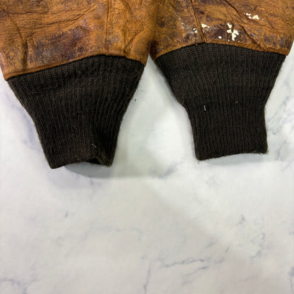 Schott A-2 Leather Flight Jacket Yellowish Brown 80s Size40