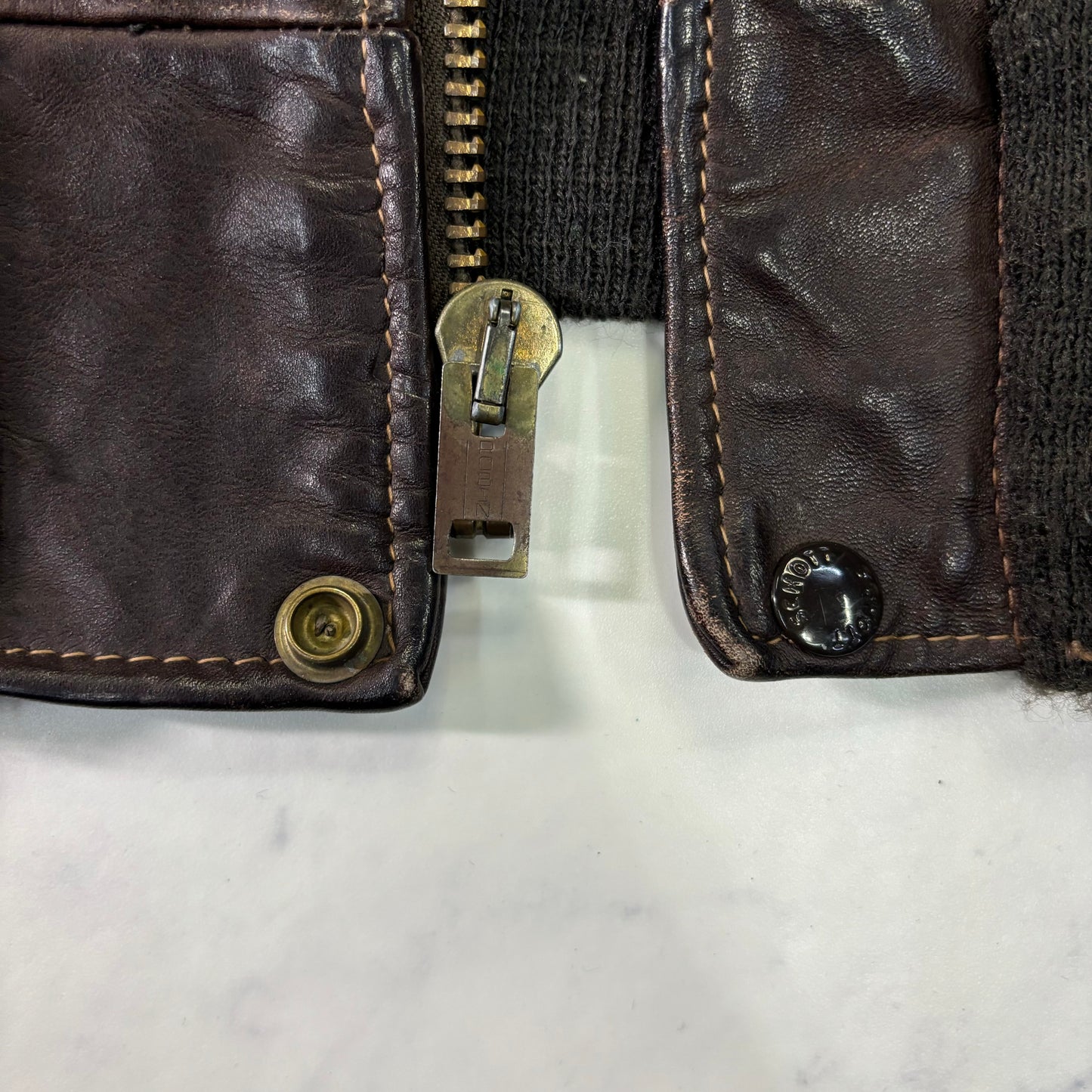 Schott A-2 Leather Flight Jacket Brown 80s Size48