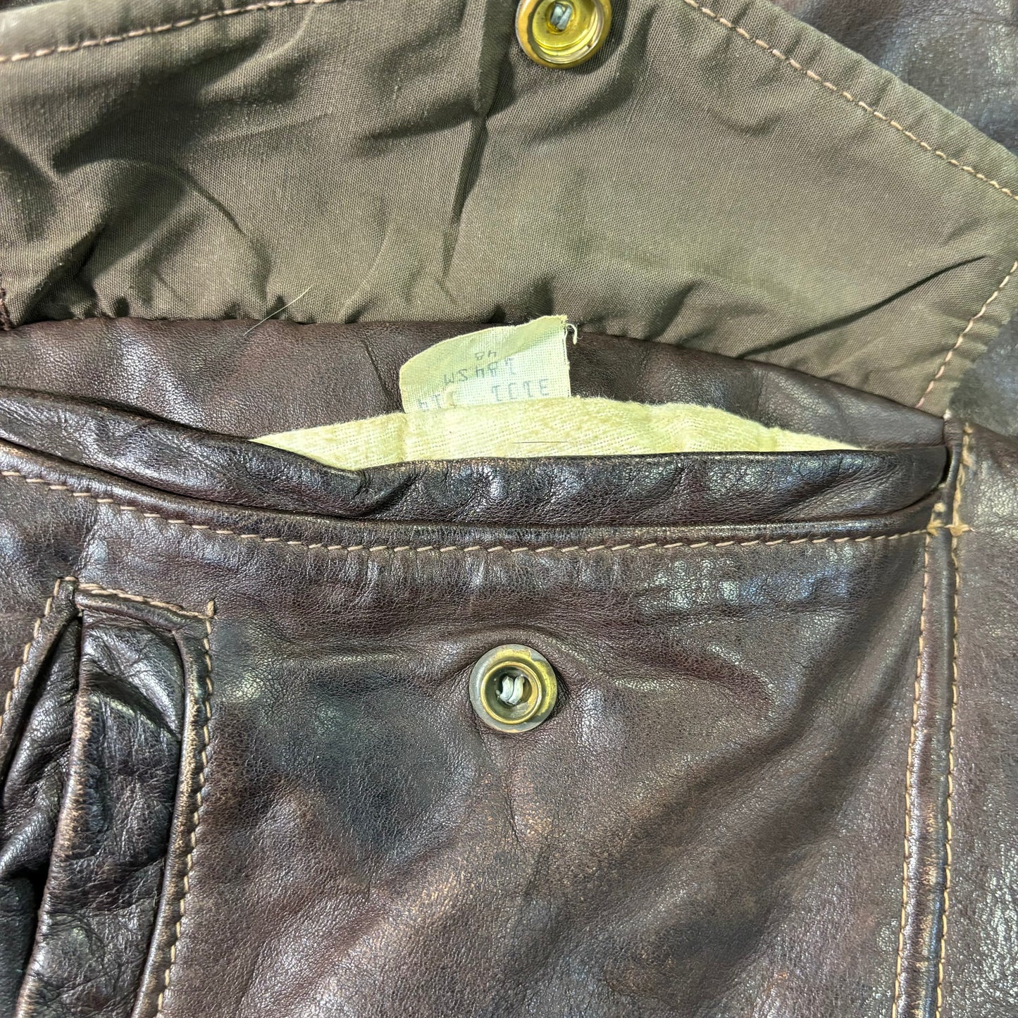 Schott A-2 Leather Flight Jacket Brown 80s Size48