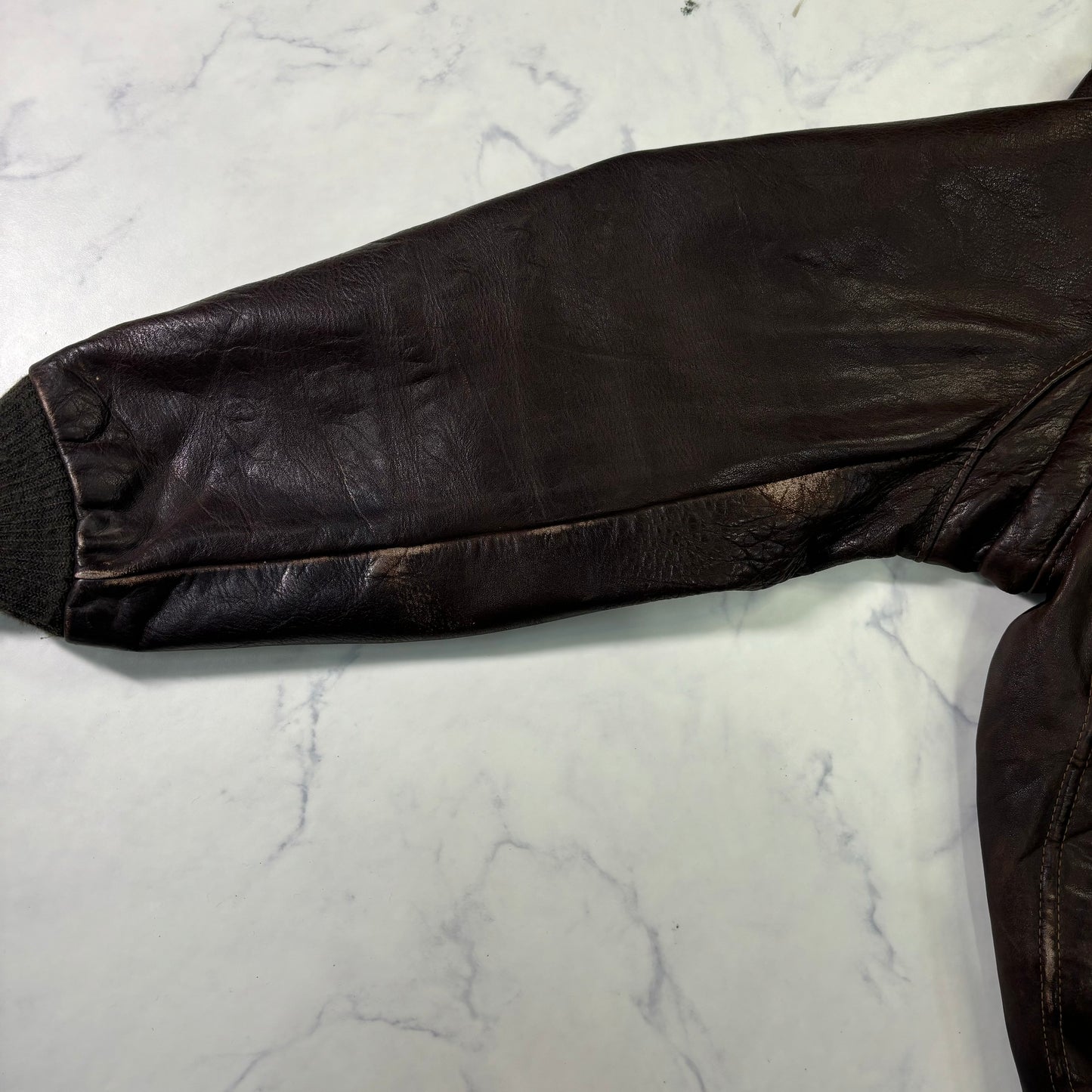 Schott A-2 Leather Flight Jacket Brown 80s Size48