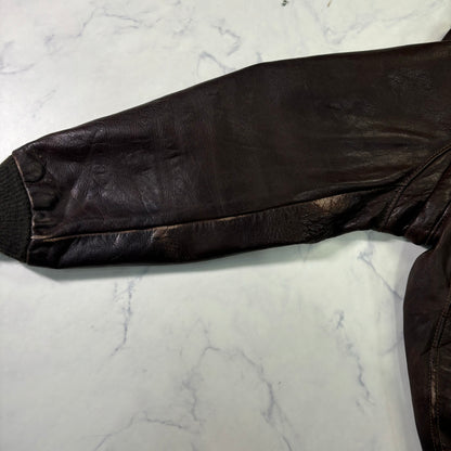Schott A-2 Leather Flight Jacket Brown 80s Size48