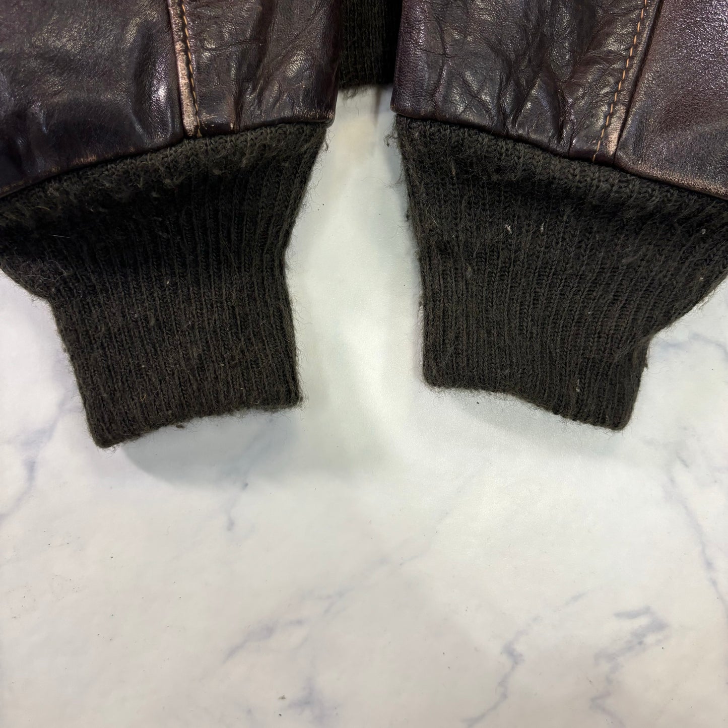 Schott A-2 Leather Flight Jacket Brown 80s Size48