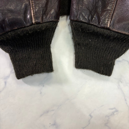 Schott A-2 Leather Flight Jacket Brown 80s Size48