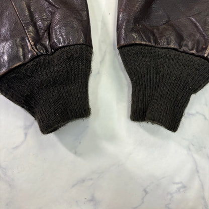 Schott A-2 Leather Flight Jacket Brown 80s Size48