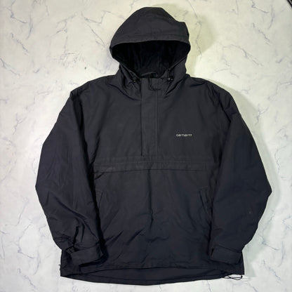 Carhartt Insulated Anorak Jacket Black Hooded Pullover