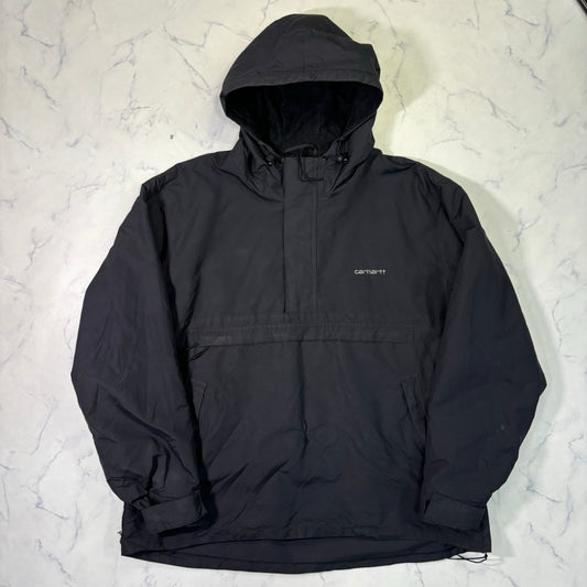 Carhartt Insulated Anorak Jacket Black Hooded Pullover