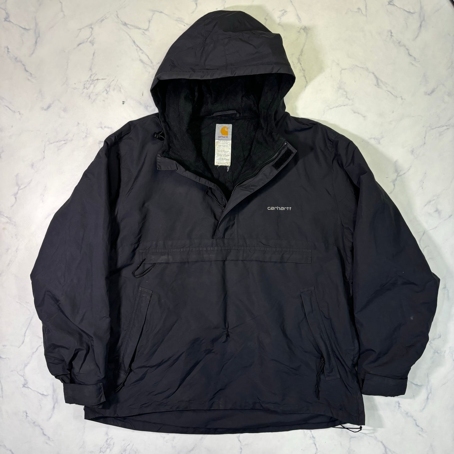 Carhartt Insulated Anorak Jacket Black Hooded Pullover
