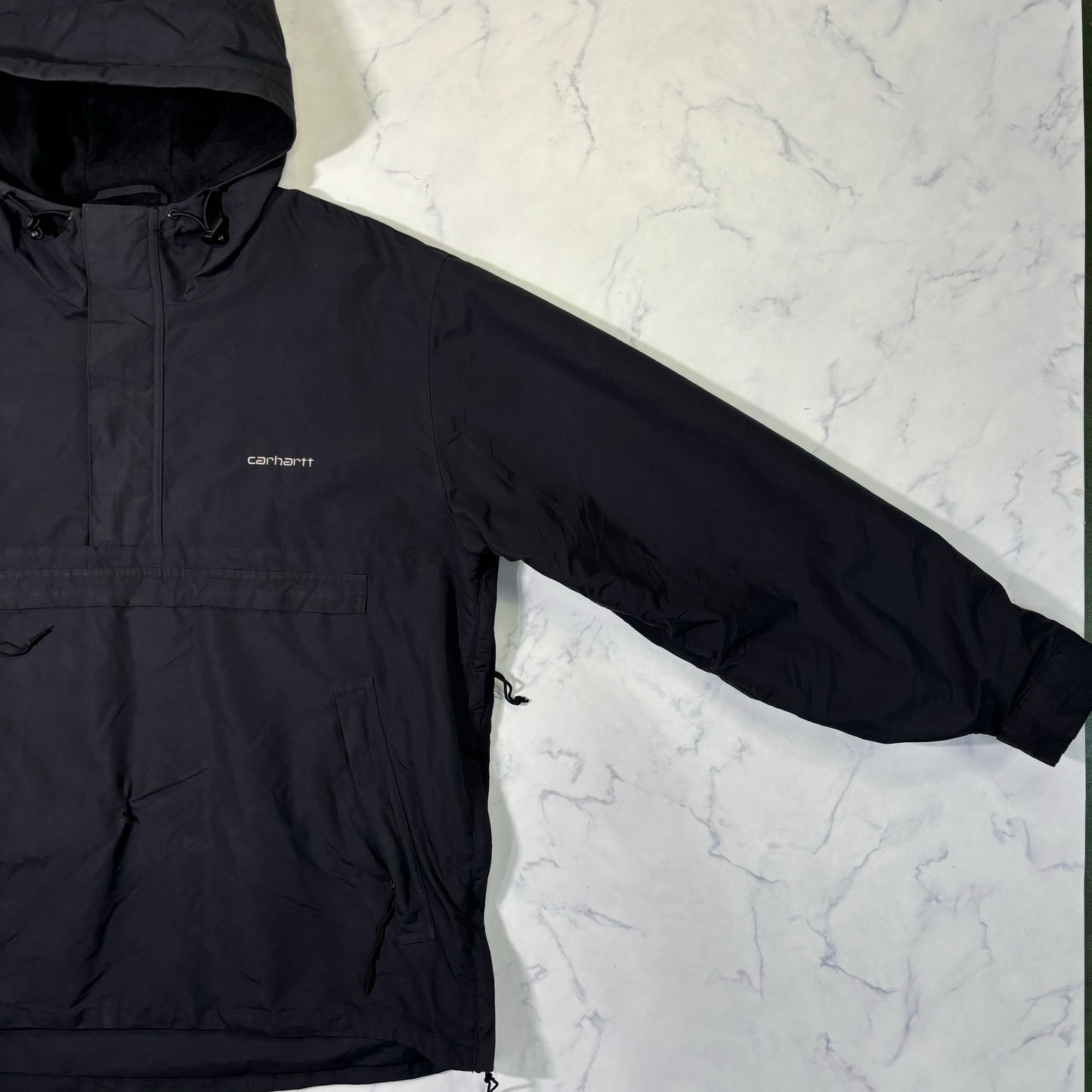 Carhartt Insulated Anorak Jacket Black Hooded Pullover