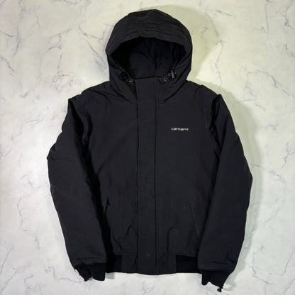 Carhartt Insulated Hooded Jacket Black Full Zip S