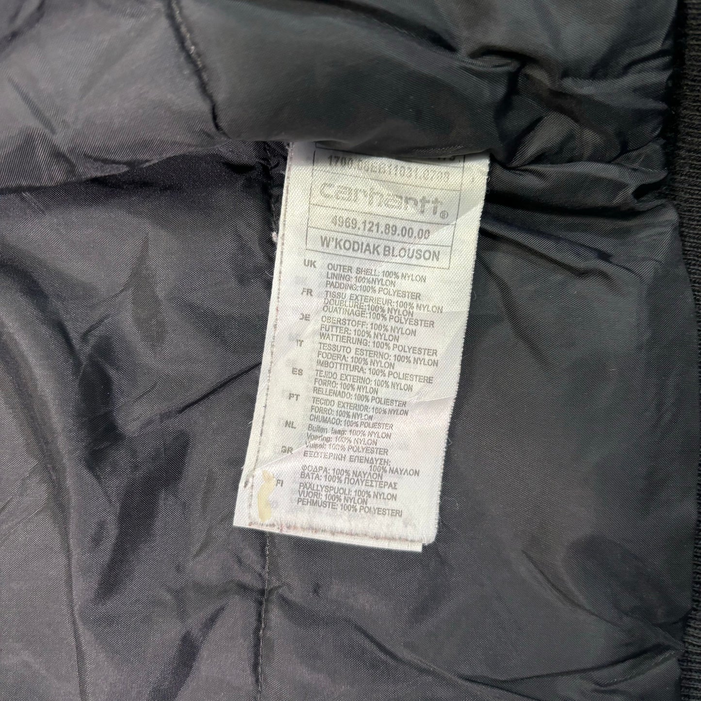 Carhartt Insulated Hooded Jacket Black Full Zip S