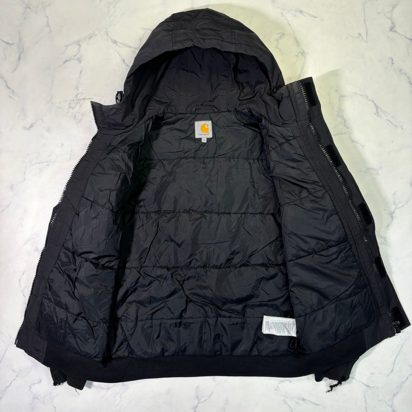 Carhartt Insulated Hooded Jacket Black Full Zip S