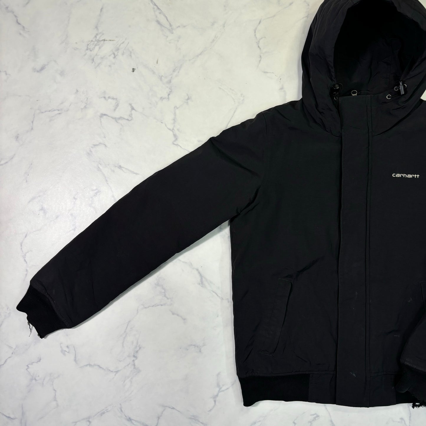 Carhartt Insulated Hooded Jacket Black Full Zip S