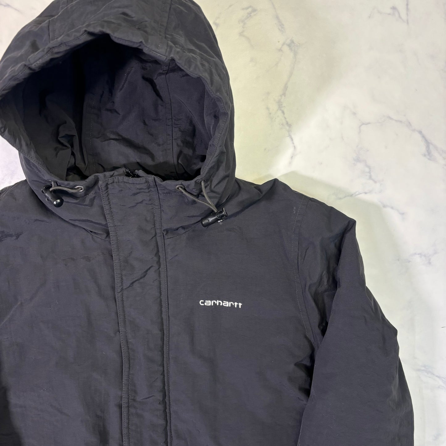 Carhartt Insulated Hooded Jacket Black Full Zip M