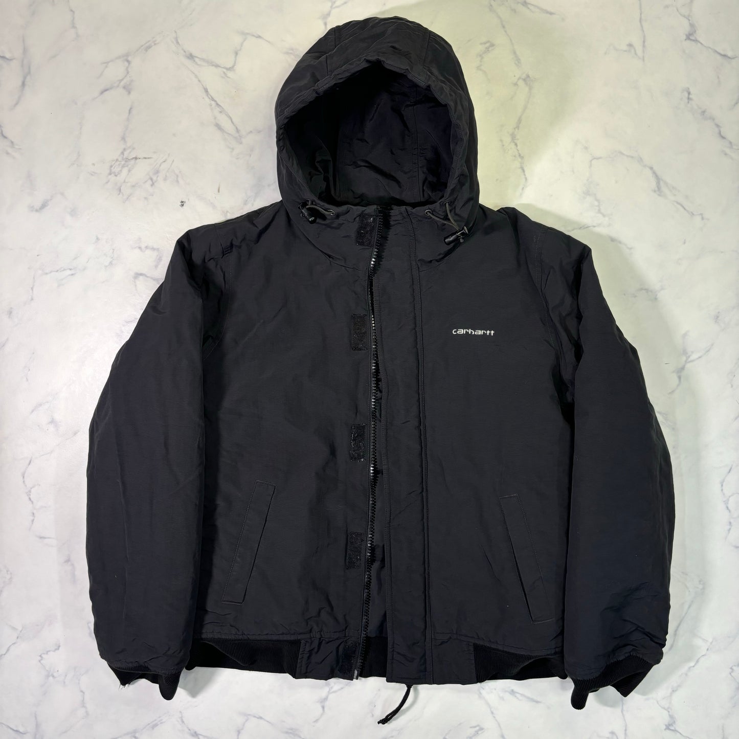 Carhartt Insulated Hooded Jacket Black Full Zip M