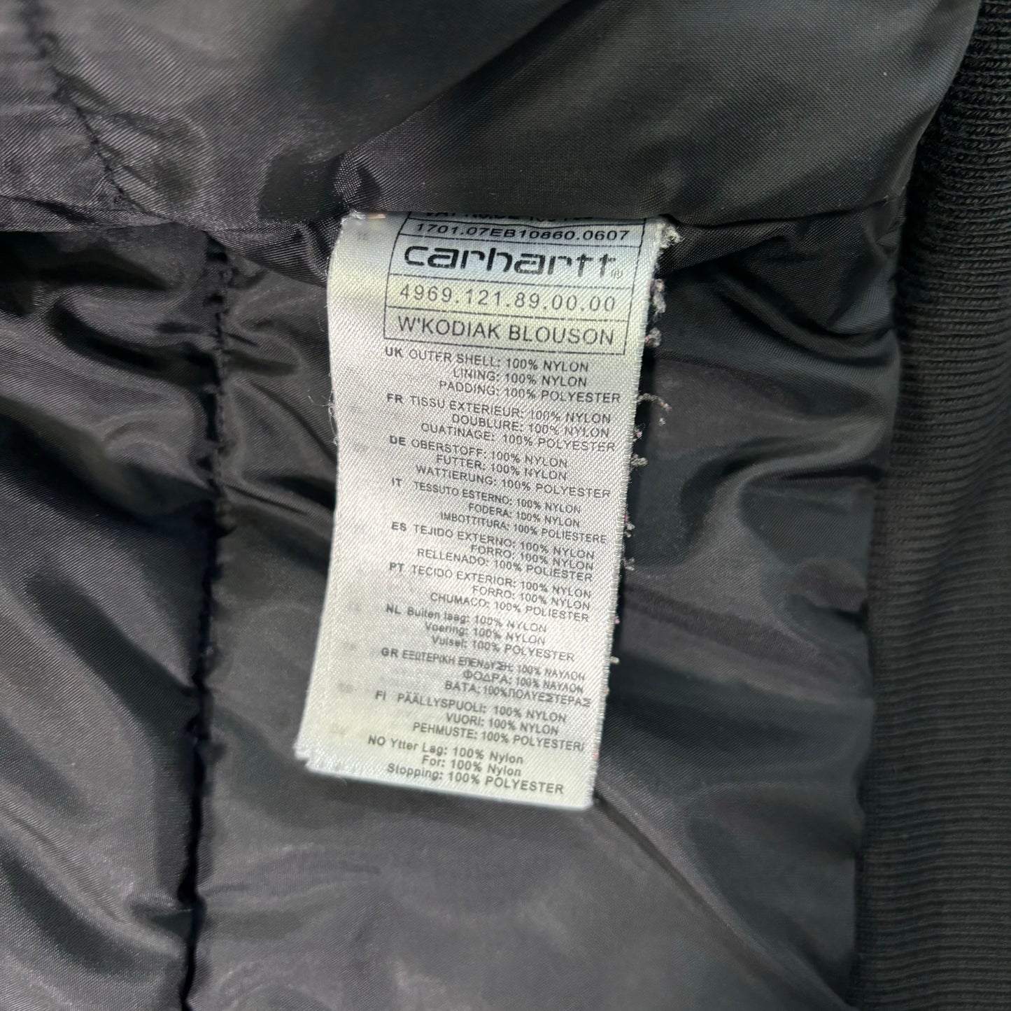 Carhartt Insulated Hooded Jacket Black Full Zip M