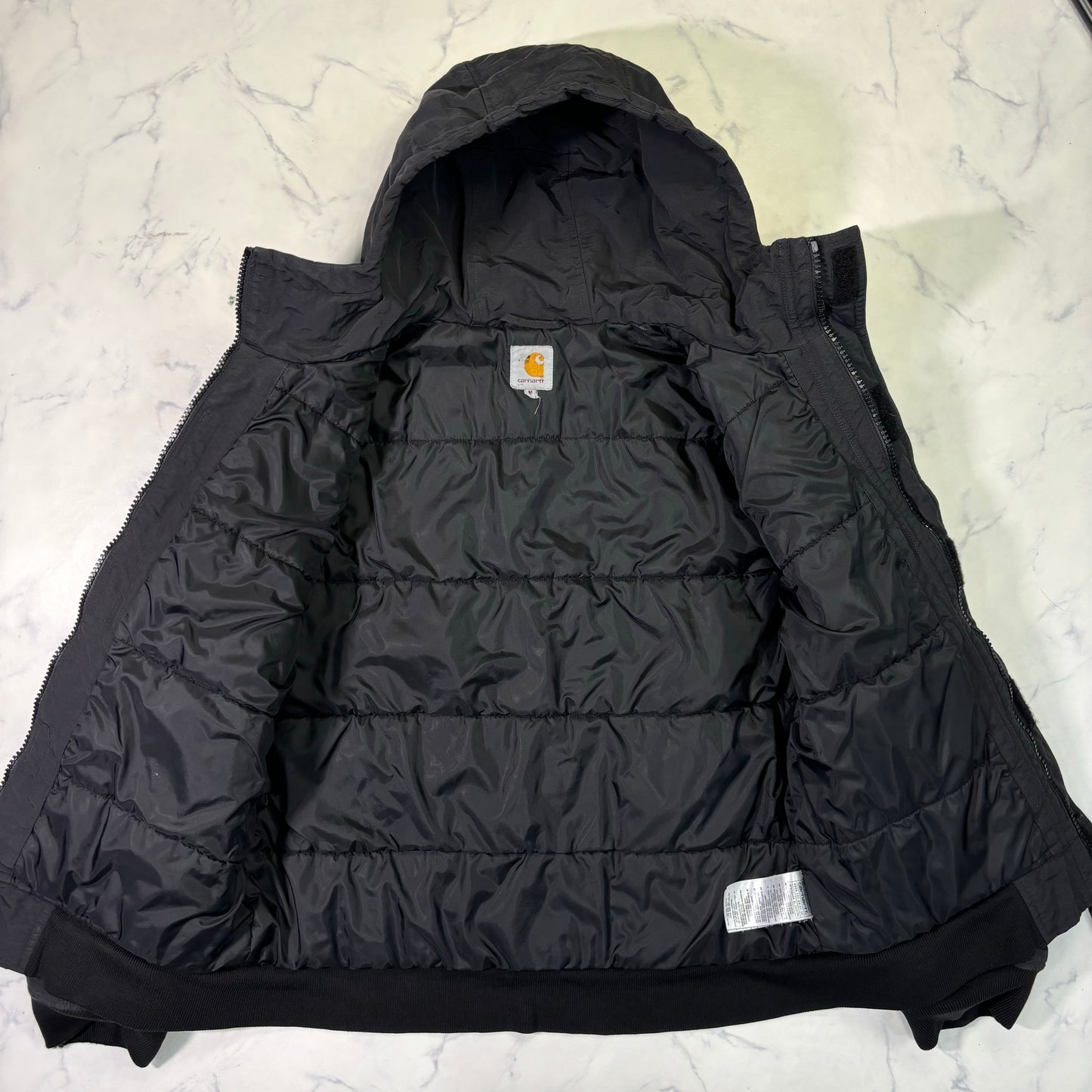 Carhartt Insulated Hooded Jacket Black Full Zip M