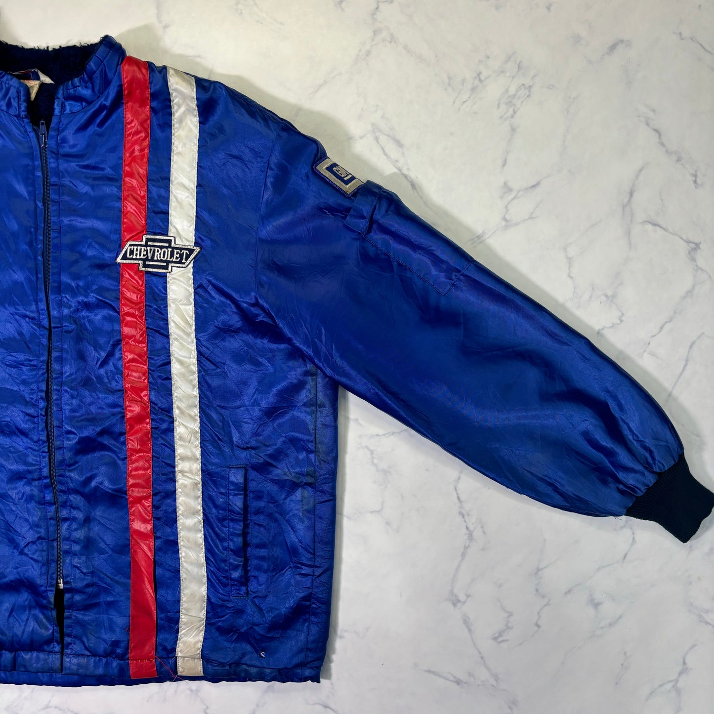 Chevrolet Racing Nylon Jacket Blue GM Logo 90s Vintage