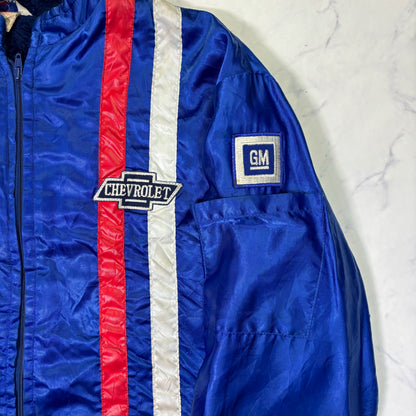 Chevrolet Racing Nylon Jacket Blue GM Logo 90s Vintage