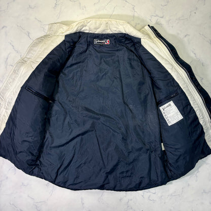 Schott Padded Nylon Jacket White Navy 90s Vintage