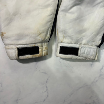Schott Padded Nylon Jacket White Navy 90s Vintage