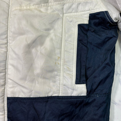 Schott Padded Nylon Jacket White Navy 90s Vintage