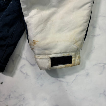Schott Padded Nylon Jacket White Navy 90s Vintage