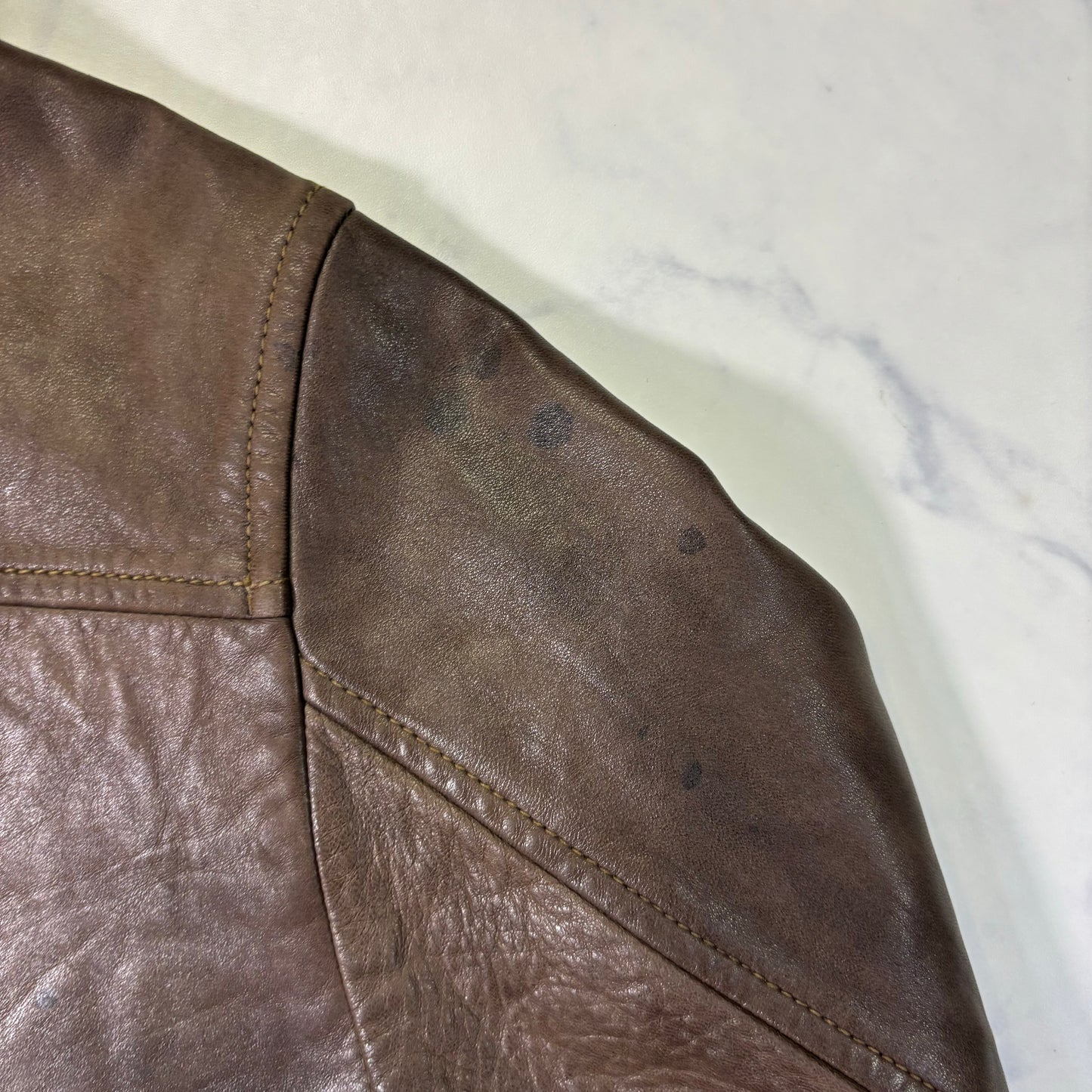 Polo Ralph Lauren Dark Brown Leather Jacket 90s XL vintage