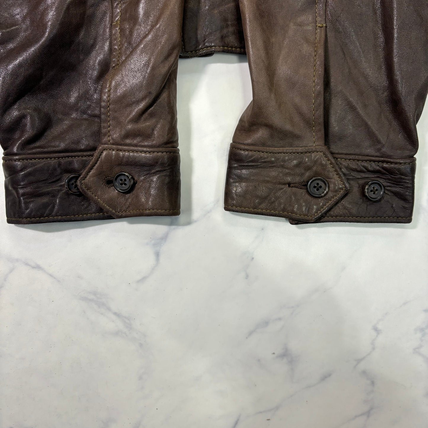 Polo Ralph Lauren Dark Brown Leather Jacket 90s XL vintage