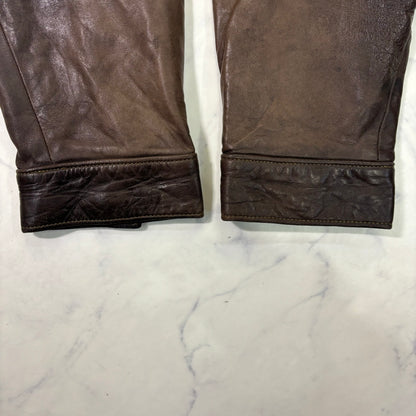 Polo Ralph Lauren Dark Brown Leather Jacket 90s XL vintage