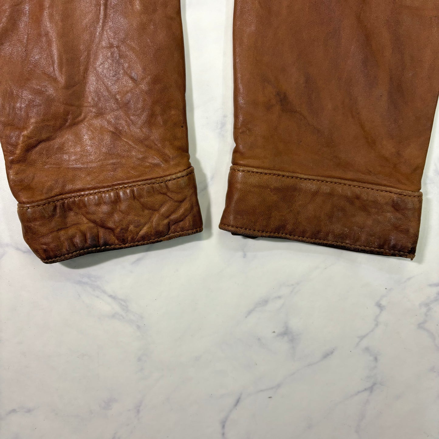 Polo Ralph Lauren Light Brown Leather Jacket 90s XL vintage