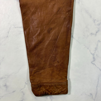 Polo Ralph Lauren Light Brown Leather Jacket 90s XL vintage