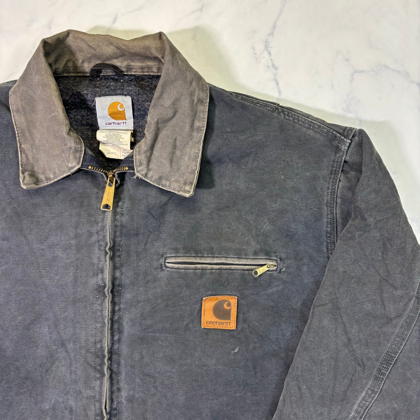 Carhartt J97 Detroit Jacket PTL Petrol Made in USA 90s Large Tall vintage