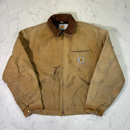 Carhartt J01 Detroit Jacket Brown Made in USA 90s Size 44 vintage