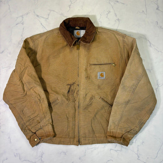 Carhartt J01 Detroit Jacket Brown Made in USA 90s Size 44 vintage