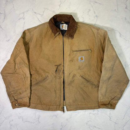 Carhartt J01 Detroit Jacket Brown Made in USA 90s Size 44 vintage