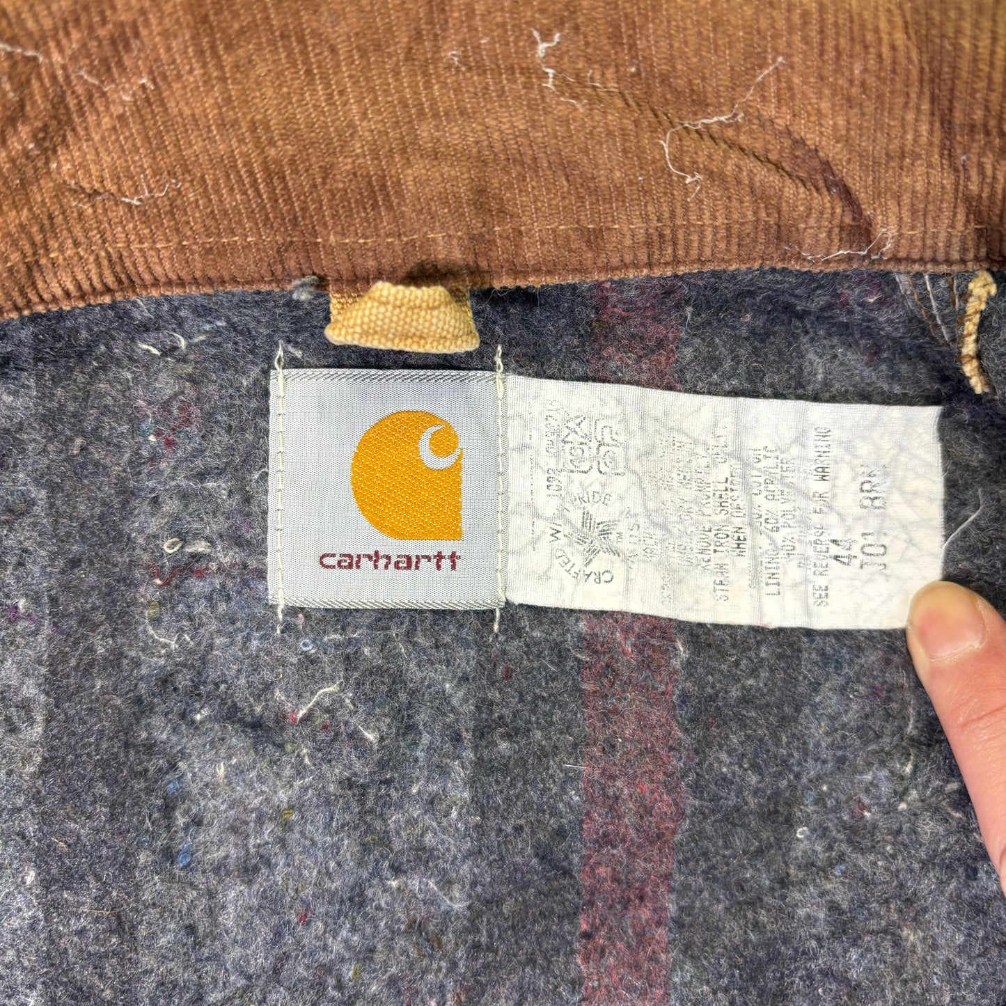 Carhartt J01 Detroit Jacket Brown Made in USA 90s Size 44 vintage