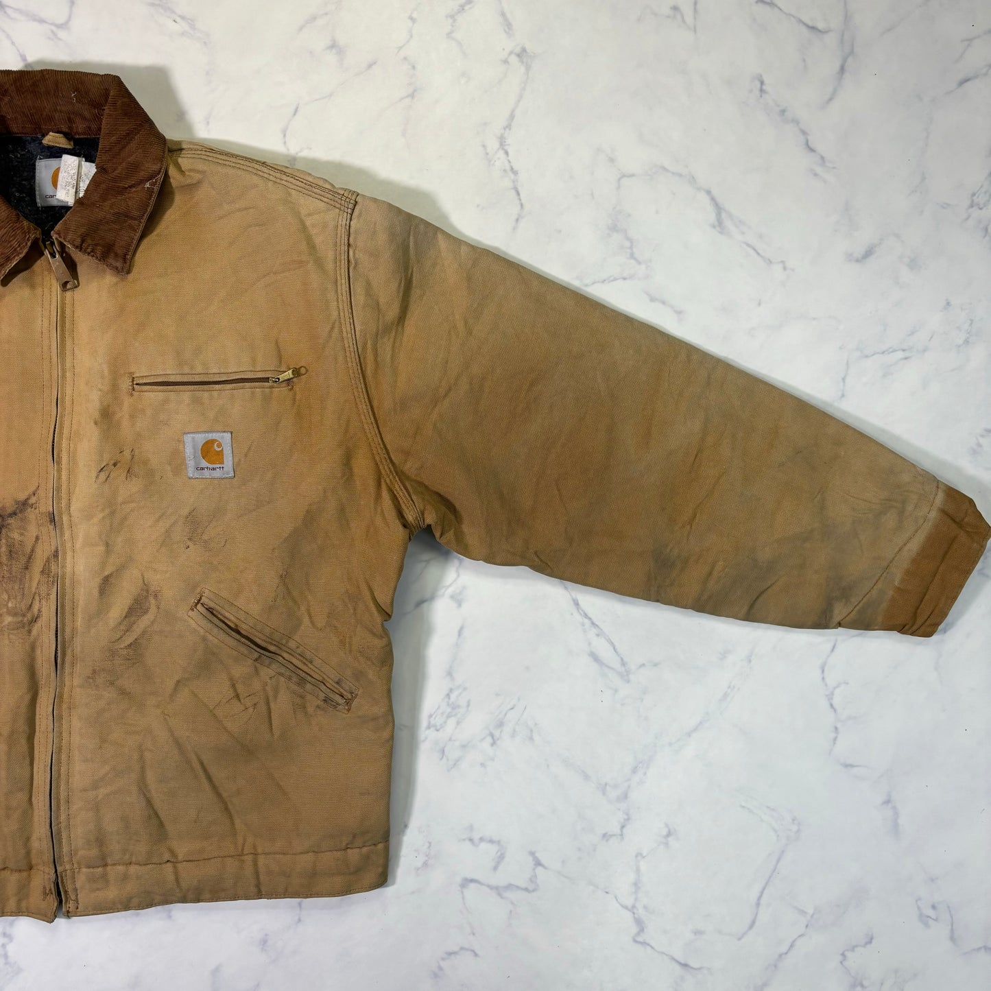 Carhartt J01 Detroit Jacket Brown Made in USA 90s Size 44 vintage