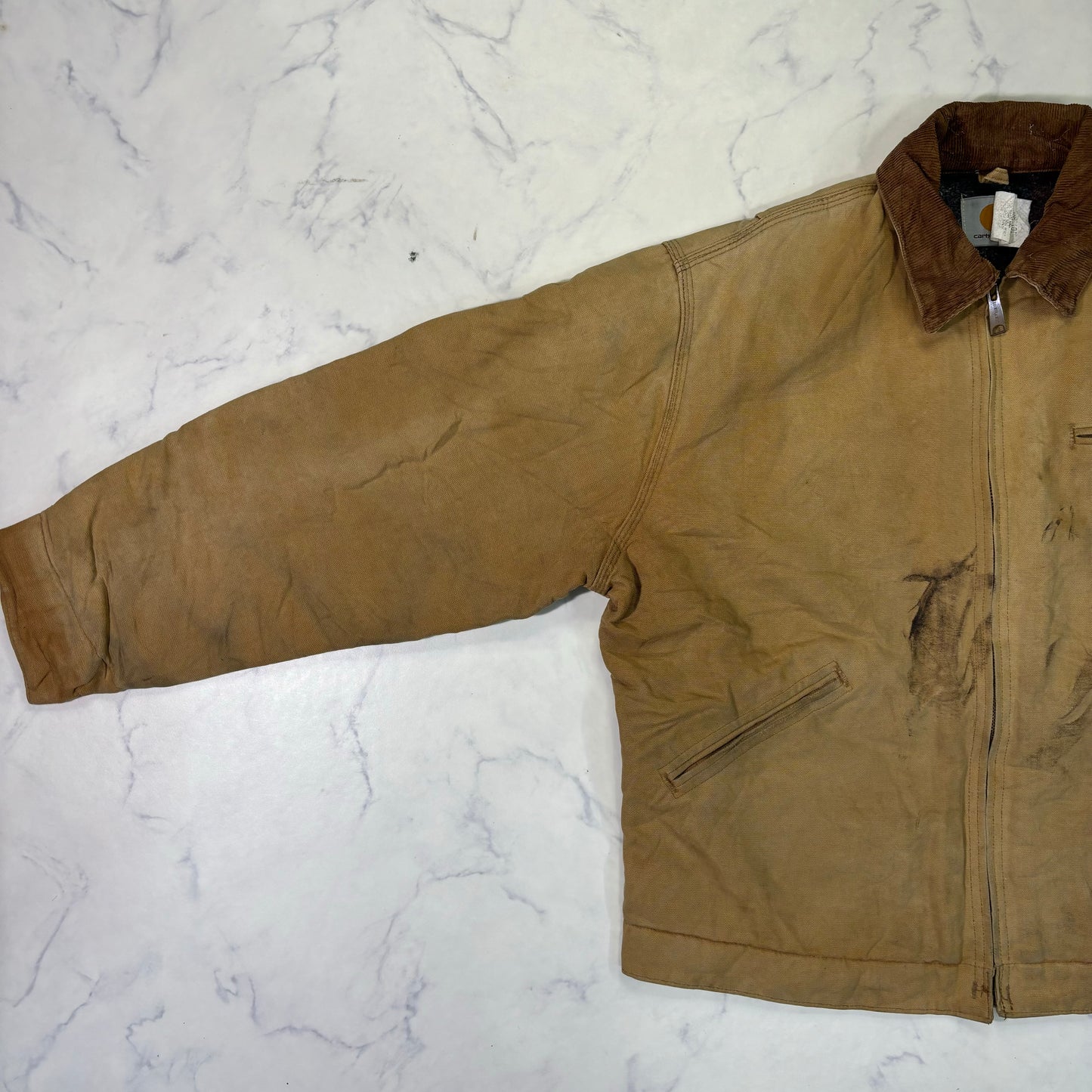 Carhartt J01 Detroit Jacket Brown Made in USA 90s Size 44 vintage