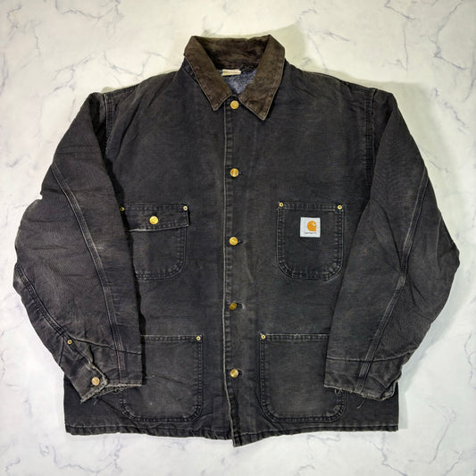 Carhartt Chore Coat Blanket Lined Duck Jacket 90s Black vintage