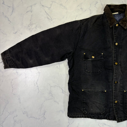 Carhartt Chore Coat Blanket Lined Duck Jacket 90s Black vintage