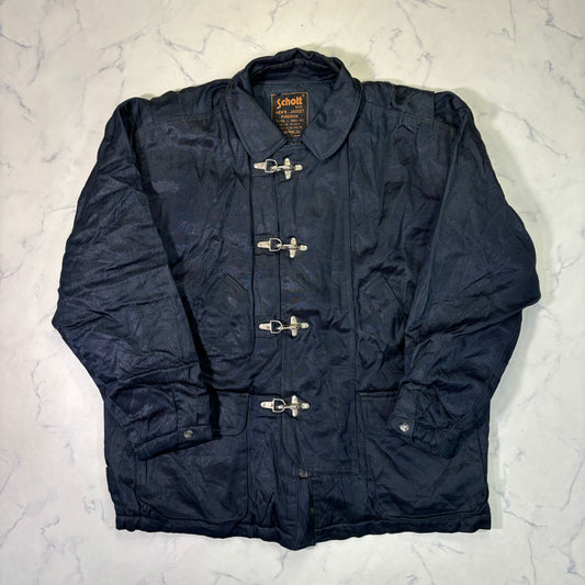 Schott NYC Fireman Toggle Jacket 90s Navy vintage