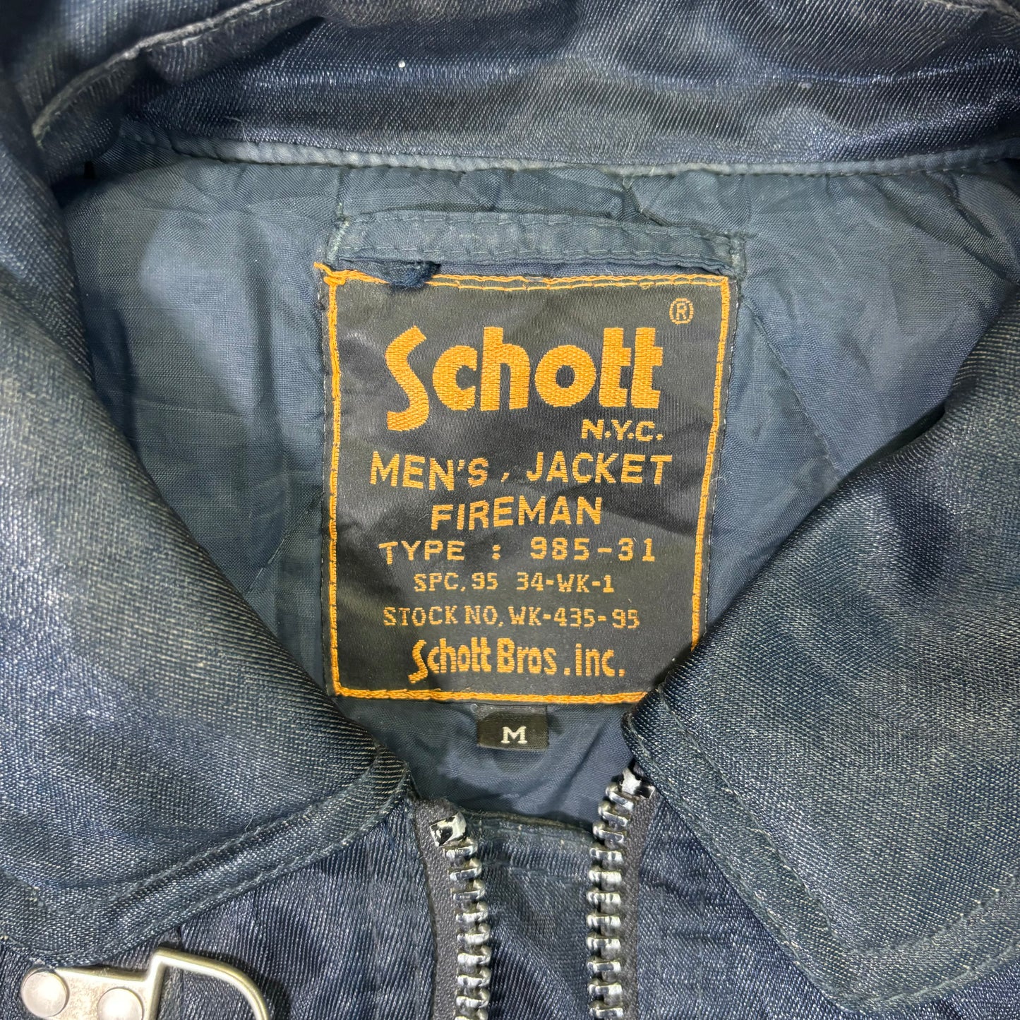 Schott NYC Fireman Toggle Jacket 90s Navy vintage